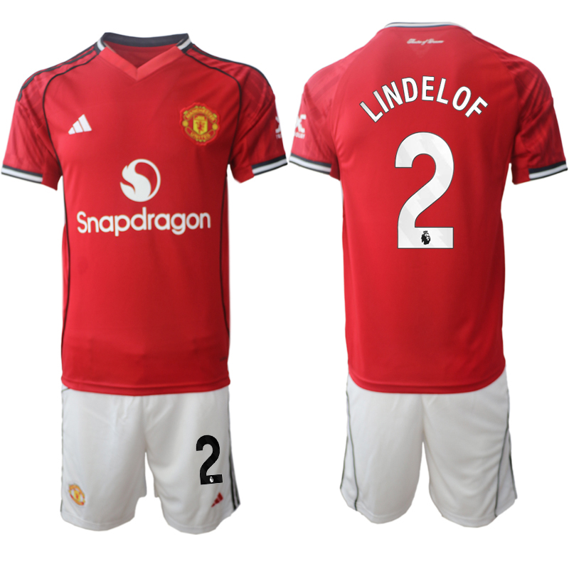 Men 2025-2026 Club Manchester United home Red #2 Soccer Jersey